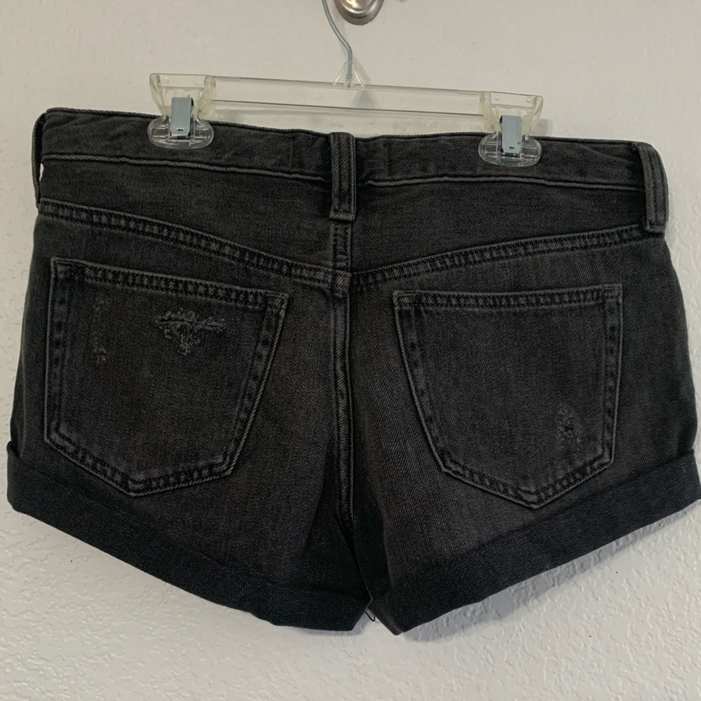 NWOT Free People We The Free Romeo Rolled Distressed Denim Shorts Black - 26 - Picture 4 of 8